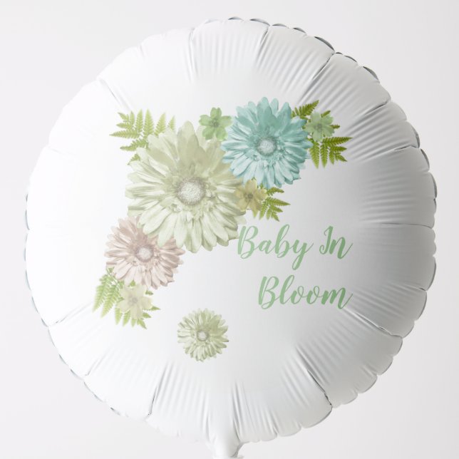 Green Baby In Bloom Brunch Shower  Balloon (Front)