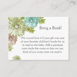 Green Baby In Bloom Brunch Shower  Enclosure Card