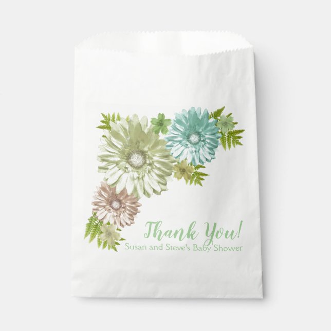 Green Baby In Bloom Brunch Shower  Favor Bag (Front)