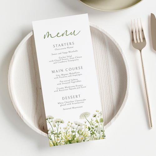 Green Baby In Bloom Floral Wildflower Baby Shower Menu