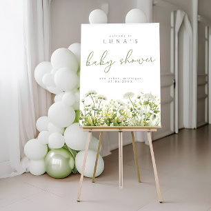 Green Baby In Bloom Floral Wildflower Welcome Foam Board