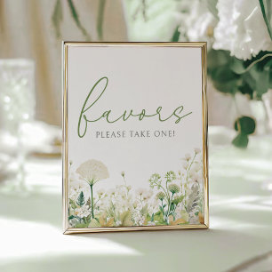 Green Baby In Bloom Wildflower Shower Favor Sign