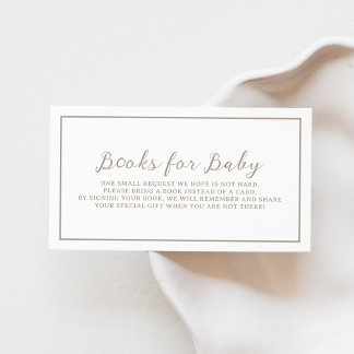Green Baby Shower Books for Baby Enclosure Card