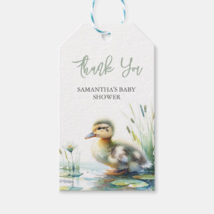 Green Baby Shower Favor Tags Template Duckling