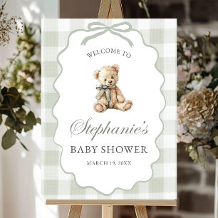 Green Baby Shower Welcome Sign Personalize Gender 