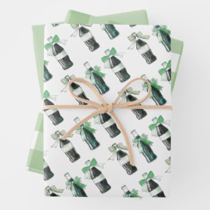 Green Baby Soda Ready to POP Wrapping Paper Sheets