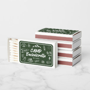Green Bachelorette Party Camping Camp Theme Matchboxes