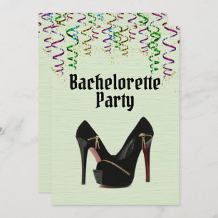 Green Bachelorette Party Invitation with RSVP Info