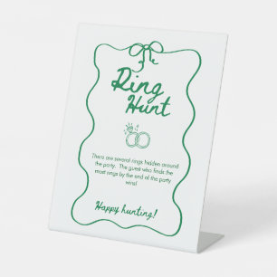 Green Bachelorette Ring Hunt Game Sign