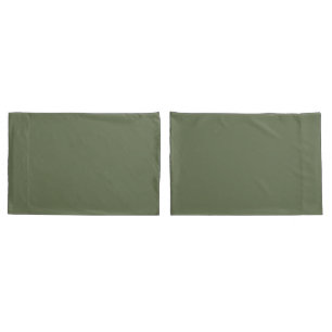 Green Back plus Green and white leaves Pillow Case