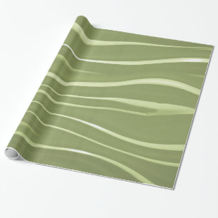 Green Background And Stripes Wrapping Paper