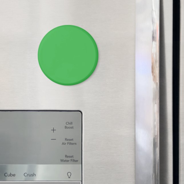 Green Background and White Border for a Modern Aes Magnet (In Situ (Fridge))