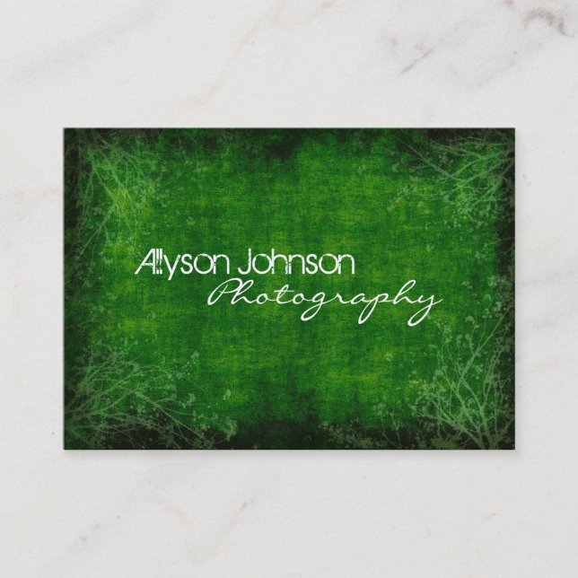 Green Background Business Cards (Front)