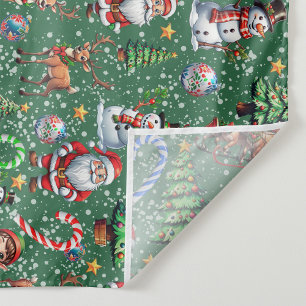 Green Background Christmas Decorative Pattern Tapestry