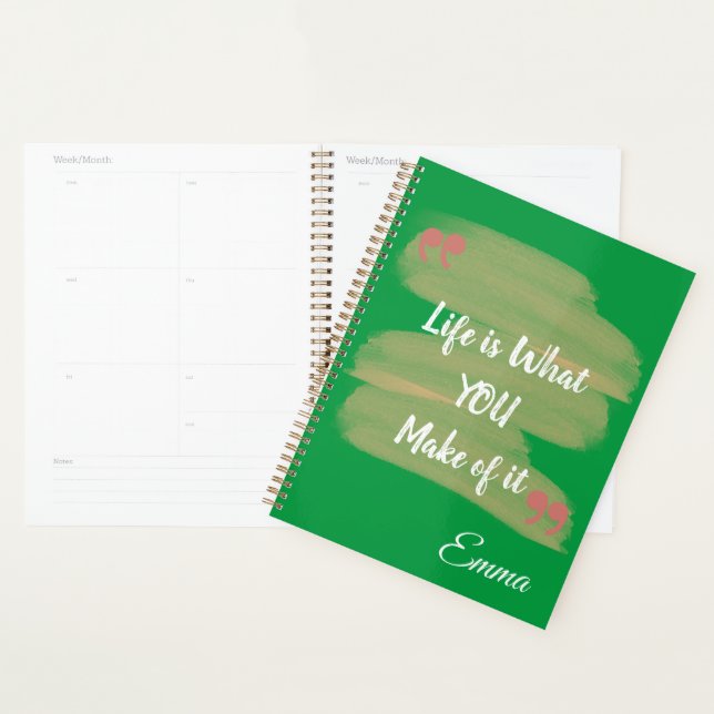 Green background Customised planner (Display)