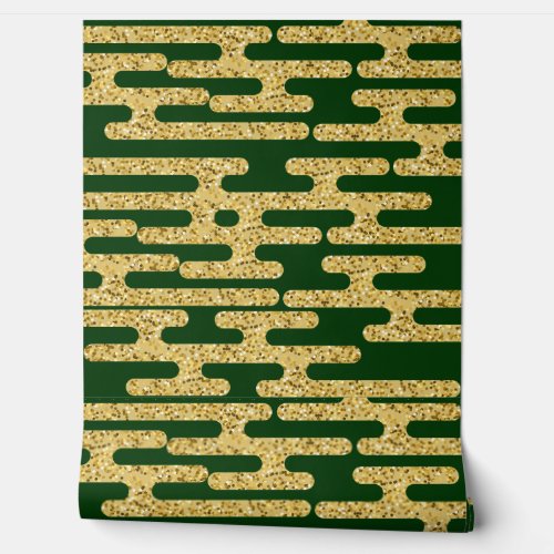 Green Background Golden Pattern Simple Wallpaper Wallpaper