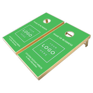 Green Background Neon Digital Modern Design Cornhole Set