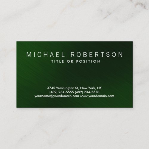 Green Background Plain Modern Business Card
