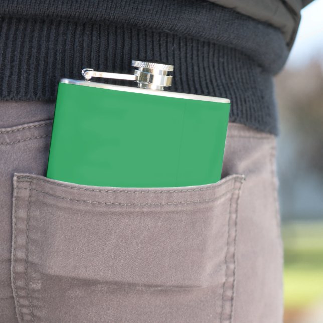 Green Background with White Border for Modern Aest Flask (In Situ)
