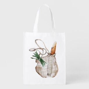 Green bag reusable watercolour