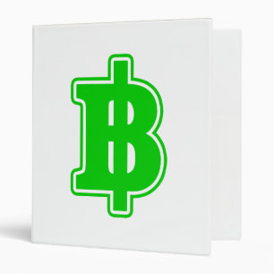 GREEN BAHT SIGN ฿ Thai Money Currency ฿ 3 Ring Binder
