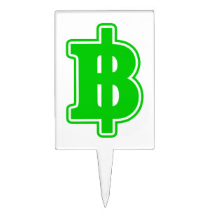 GREEN BAHT SIGN ฿ Thai Money Currency ฿ Cake Topper