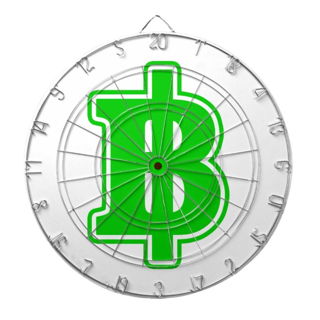 GREEN BAHT SIGN ฿ Thai Money Currency ฿ Dart Board (Front)