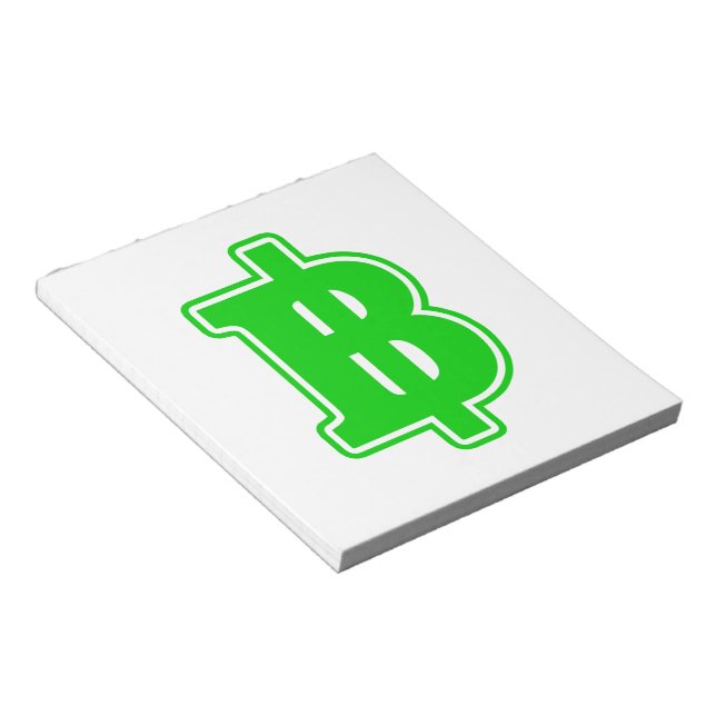 GREEN BAHT SIGN ฿ Thai Money Currency ฿ Notepad (Angled)