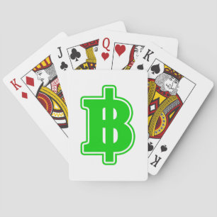 GREEN BAHT SIGN ฿ Thai Money Currency ฿ Poker Cards