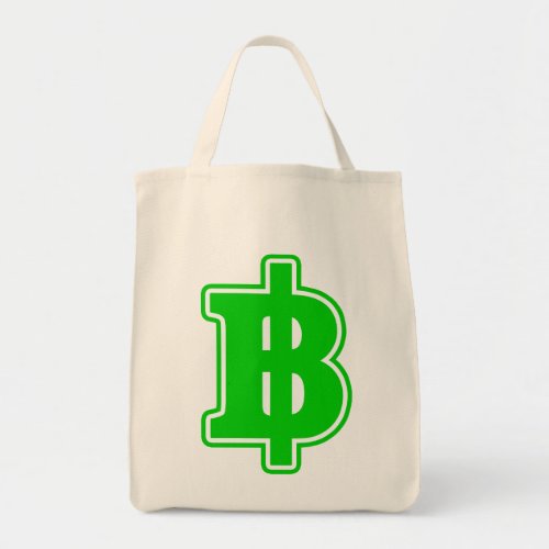GREEN BAHT SIGN  Thai Money Currency  Tote Bag
