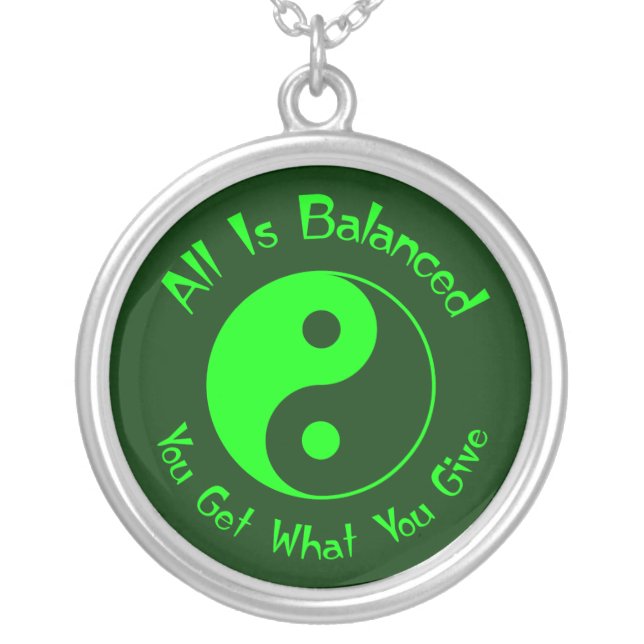 Green Balance Yin Yang Necklace (Front)
