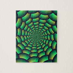 Green Ball Spiral Tunnel Jigsaw Puzzle