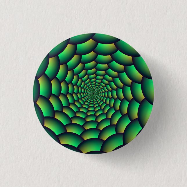 Green Ball Spiral Tunnel Pinback Button (Front)