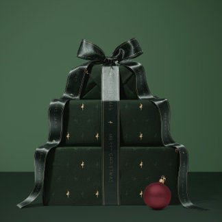 Green ballerina and reindeer wrapping paper
