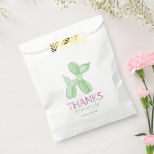 Green Balloon Dog Favor Bag