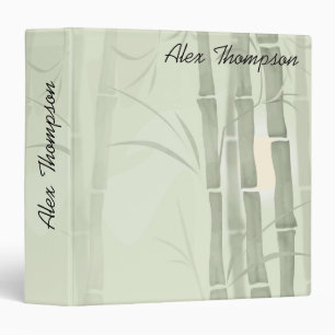 Green bamboo 3 ring binder