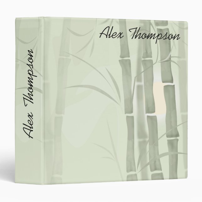 Green bamboo 3 ring binder (Front/Spine)