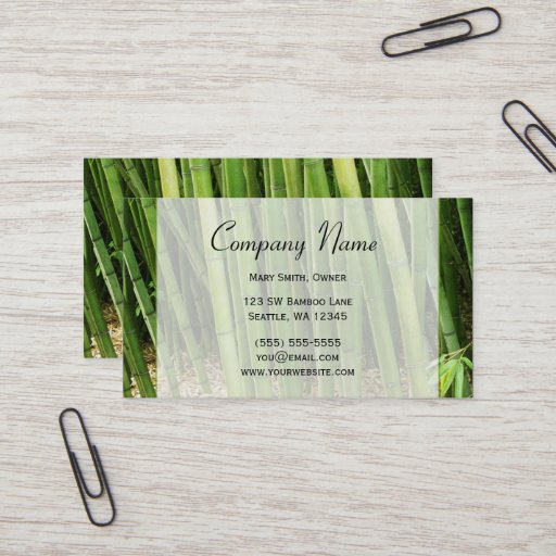Customizable Green Bamboo Asian Business Card