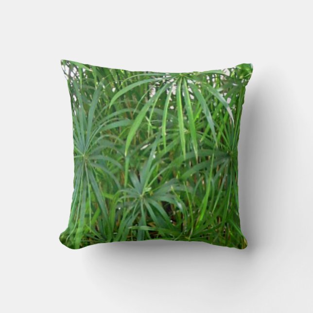 Green Bamboo Asian Home Decor Cushion (Front)