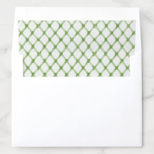 Green Bamboo Lattice Watercolor Envelope Liners