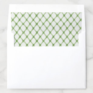 Green Bamboo Lattice Watercolor Envelope Liners