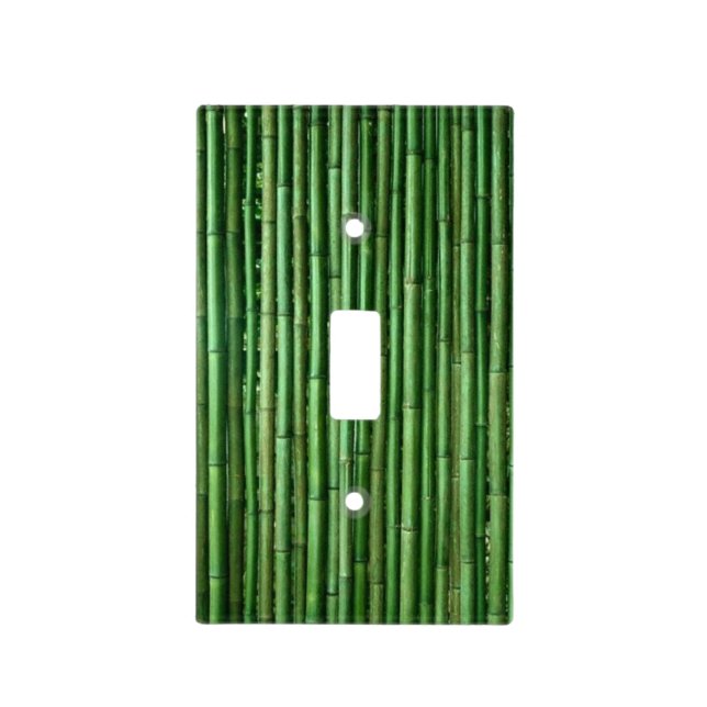 Green Bamboo Light Switch Cover (Front)