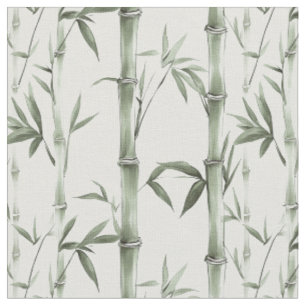 Green Bamboo Lines Fabric