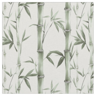 Green Bamboo Lines Fabric