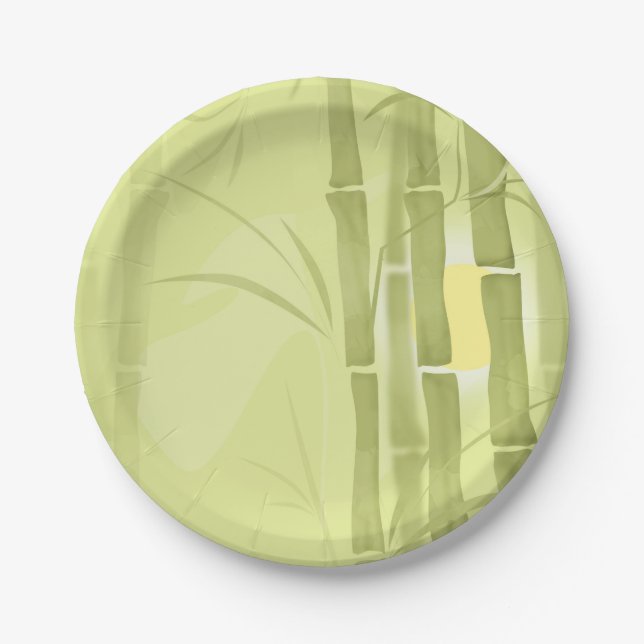 Green bamboo paper plates (Front)
