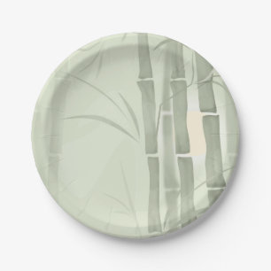 Green bamboo paper plates