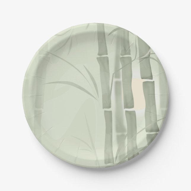 Green bamboo paper plates (Front)