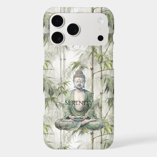 Green Bamboo Serenity Buddha Case-Mate iPhone Case (Back)