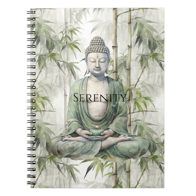 Green Bamboo Serenity Buddha Notebook (Front)
