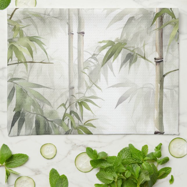 Green Bamboo Serenity Kitchen Towel (Folded)